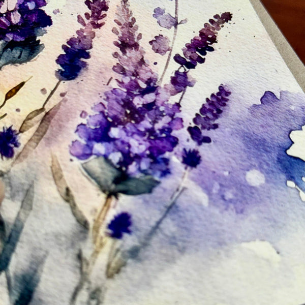 Watercolour LAVENDER Card Set of 4