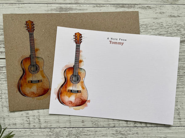 MUSICAL INSTRUMENT Personalised Flat Notecards Set Of 10