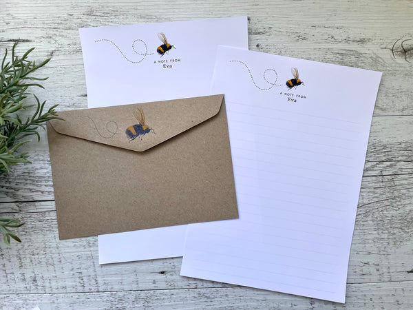 BUMBLE BEE Personalised Writing Paper Set of 20