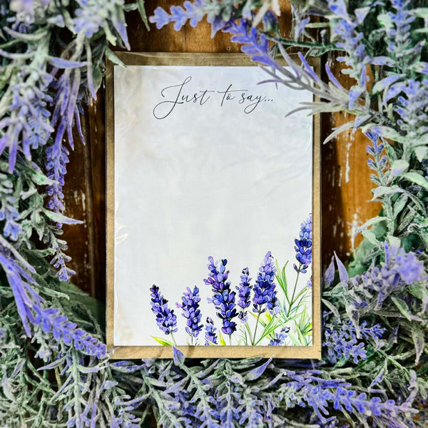LAVENDER Sprigs Personalised Flat Notecards Set Of 10