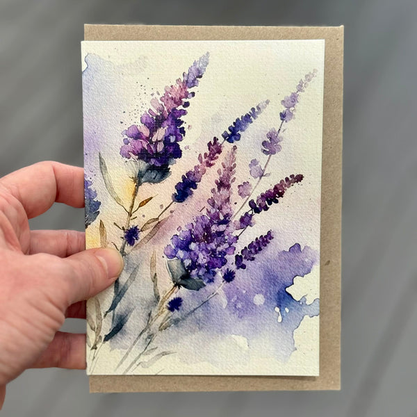 Watercolour LAVENDER Card Set of 4