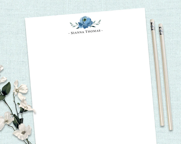 BLUE ROSE Personalised Writing Paper Set of 20