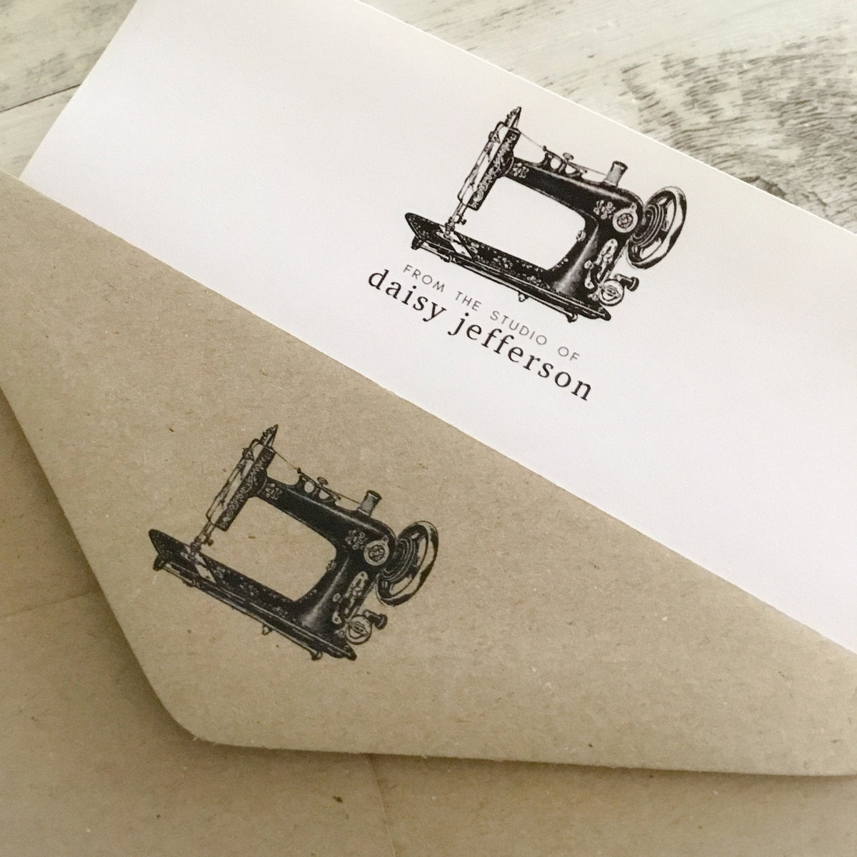 VINTAGE SEWING MACHINE Black Personalised Writing Paper Set of 20 ...