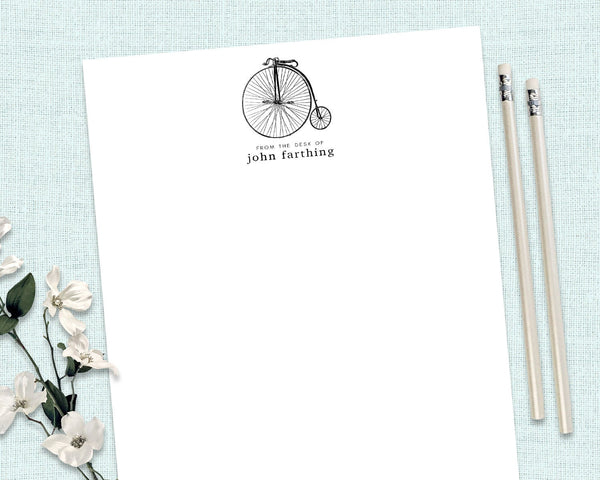 PENNY FARTHING Personalised Writing Paper Set of 20