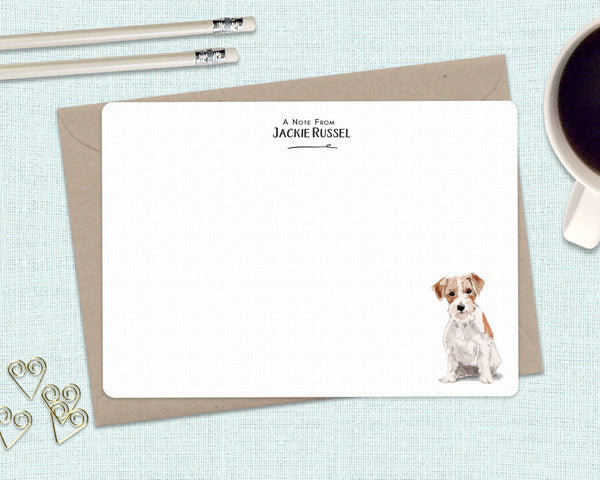 DOG Personalised Flat Notecards Set Of 10