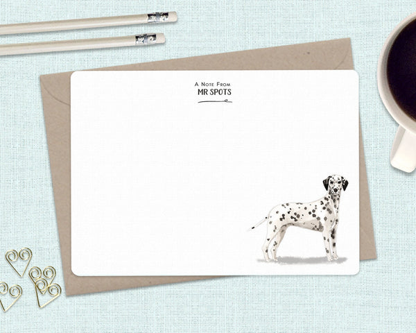 DOG Personalised Flat Notecards Set Of 10