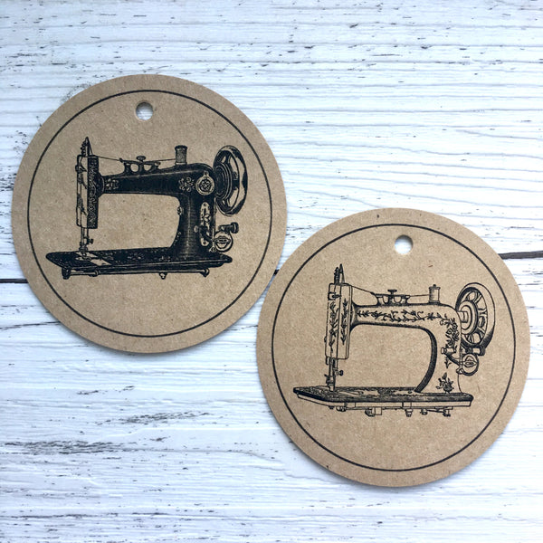 VINTAGE SEWING MACHINES gift tags
