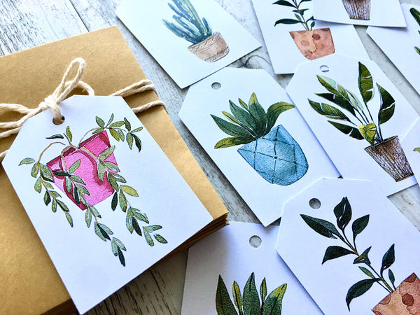POTTED PLANTS gift tags