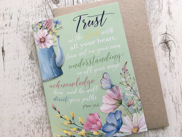 SPRING GARDEN Trust in the Lord Christian Card