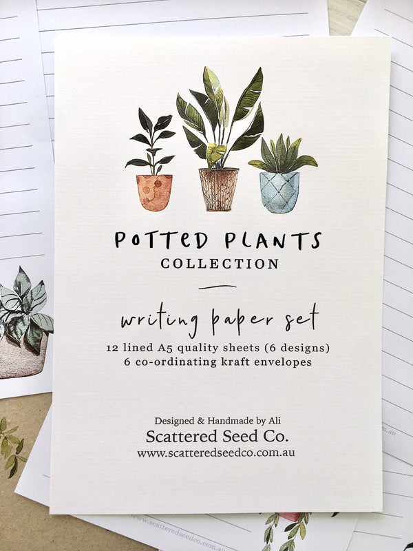 POTTED PLANTS Collection 1 Writing Paper Set (Non-Personalised)