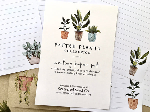 POTTED PLANTS Collection 1 Writing Paper Set (Non-Personalised)