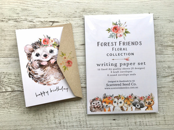 FOREST FRIENDS - Thank You - Flat Notecards Set Of 10