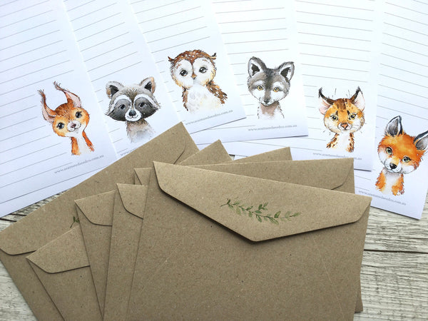 FOREST FRIENDS Writing Paper Set (Non-Personalised) LEAVES