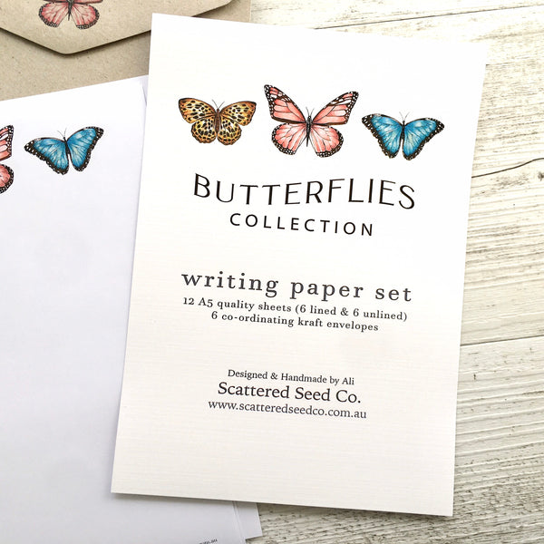 BUTTERFLIES Writing Paper Set (Non-Personalised)