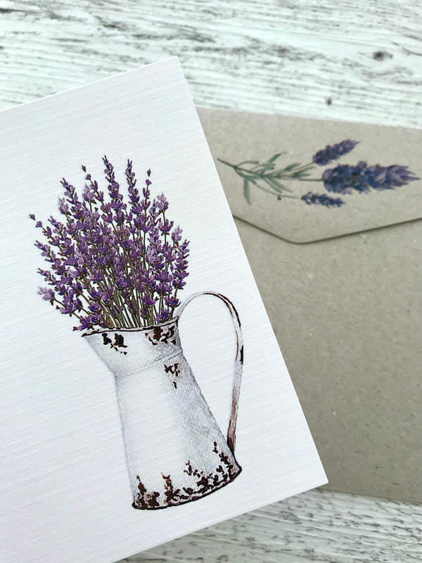 FRENCH LAVENDER Personalised Flat Notecards Set Of 10