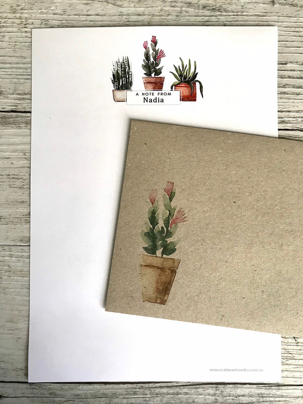 POTTED PLANTS COLLECTION 2 Personalised Writing Paper Set of 20