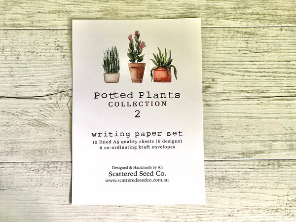 POTTED PLANTS Collection 2 Writing Paper Set (Non-Personalised)