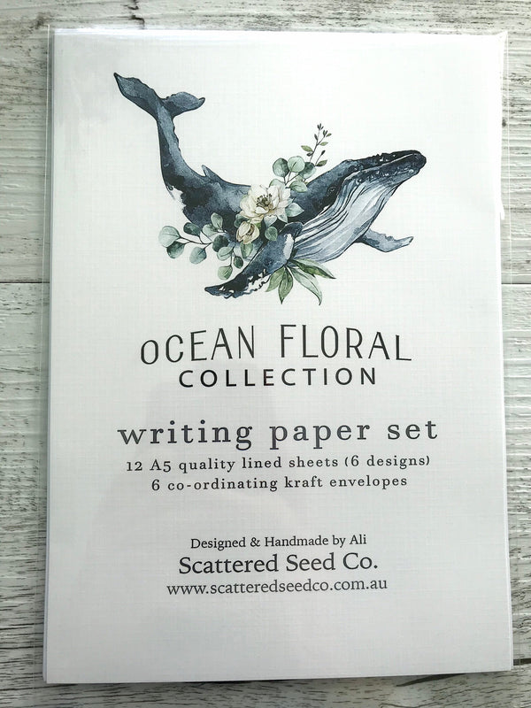 OCEAN FLORAL Writing Paper Set (Non-Personalised)