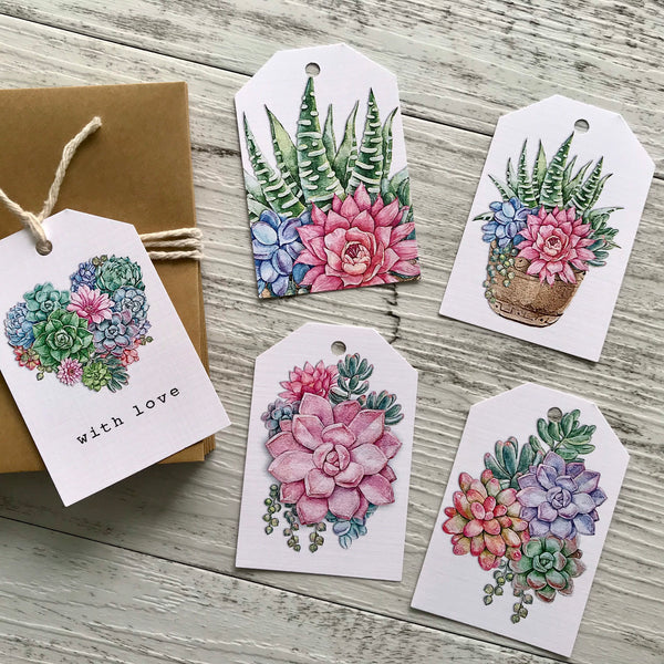 SUCCULENTS gift tags