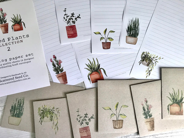 POTTED PLANTS Collection 2 Writing Paper Set (Non-Personalised)