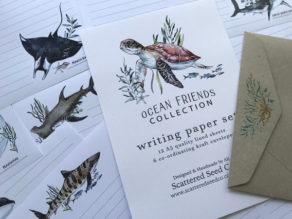 OCEAN FRIENDS Writing Paper Set (Non-Personalised)