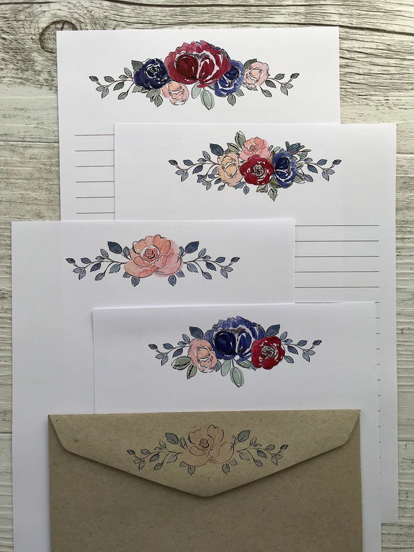 ROSY BOUQUET Writing Paper Set (Non-Personalised)
