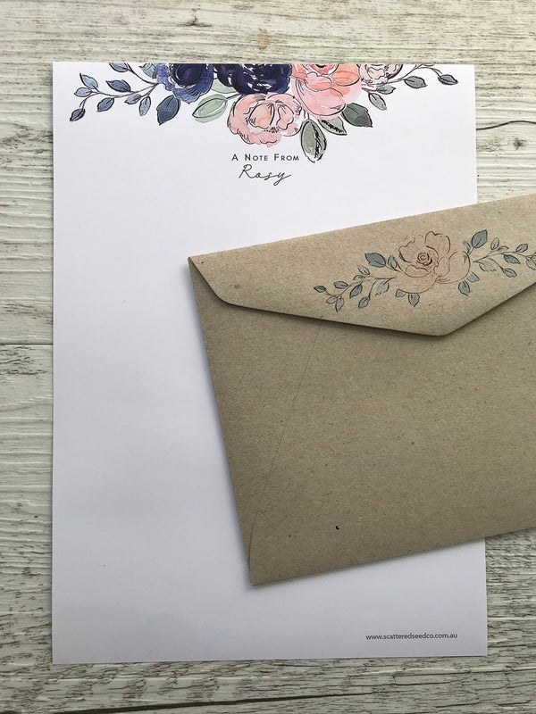 FRAGRANT BLOOMS Personalised Writing Paper Set of 20