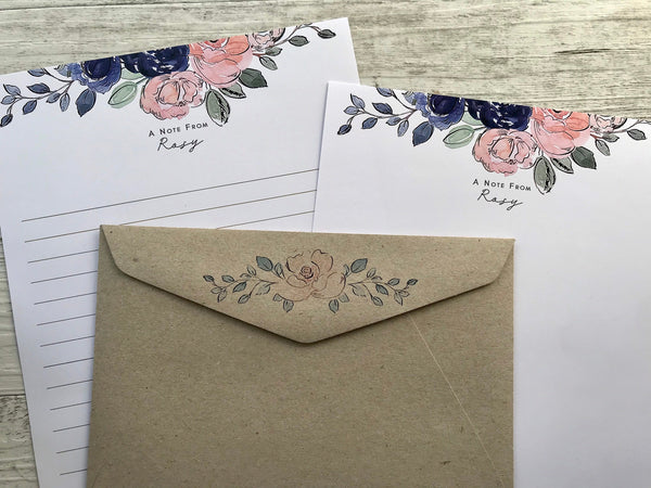 FRAGRANT BLOOMS Personalised Writing Paper Set of 20