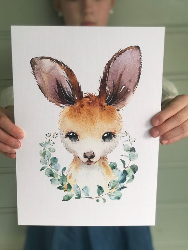 AUSTRALIAN ANIMAL LEAVES A4 Nursery Art Prints