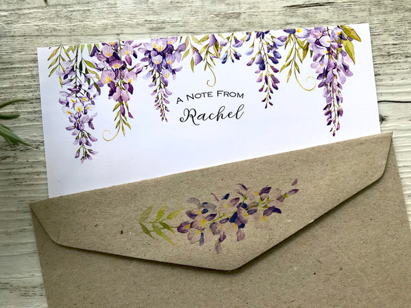 WISTERIA Personalised Writing Paper Set of 20