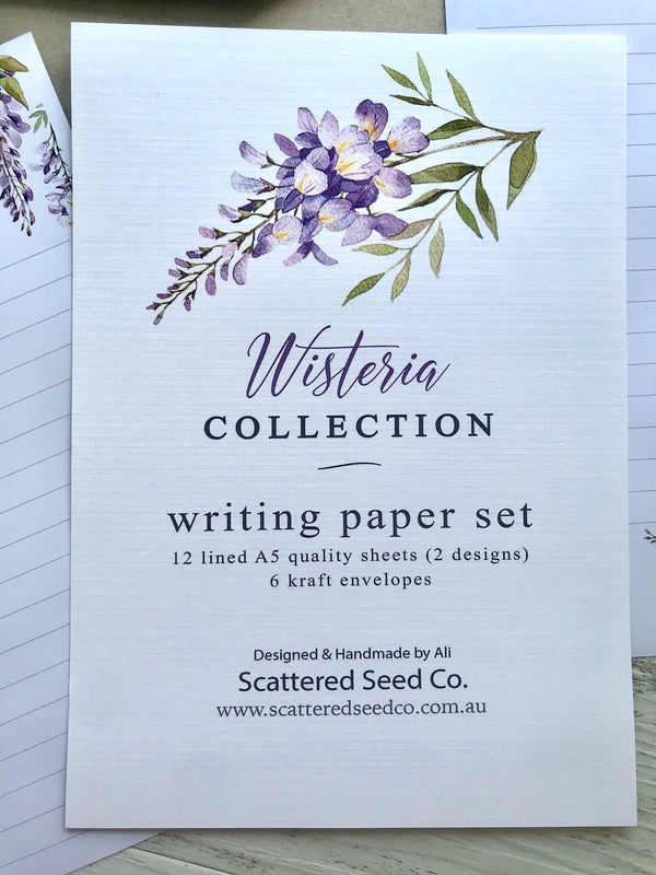 WISTERIA Writing Paper Set (Non-Personalised)