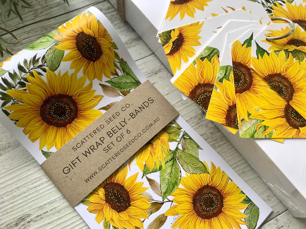SUNFLOWERS COLLECTION Gift Wrap Belly-Bands