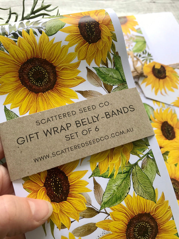 SUNFLOWERS COLLECTION Gift Wrap Belly-Bands