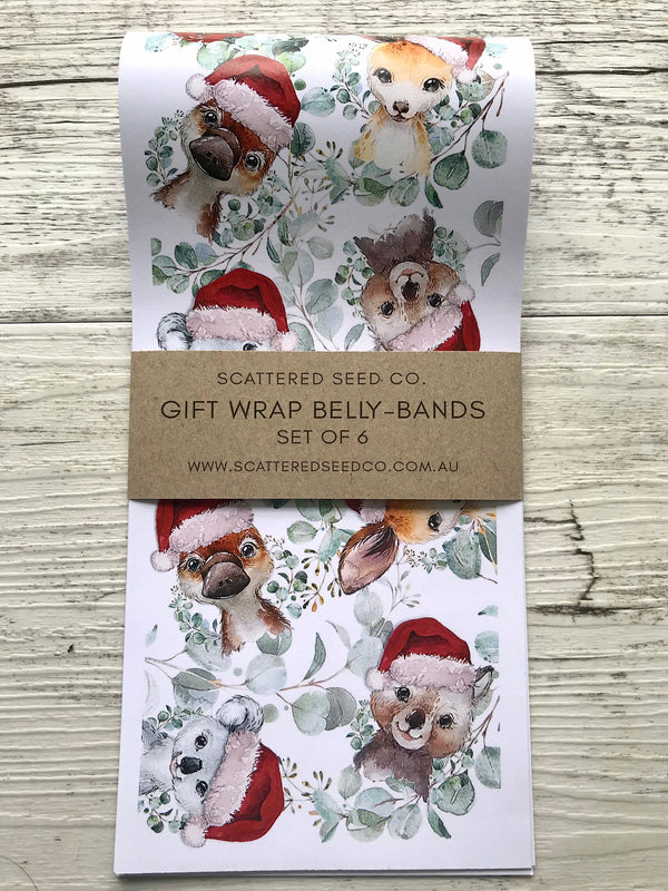 AUSTRALIAN ANIMALS Christmas Gift Wrap Belly-Bands