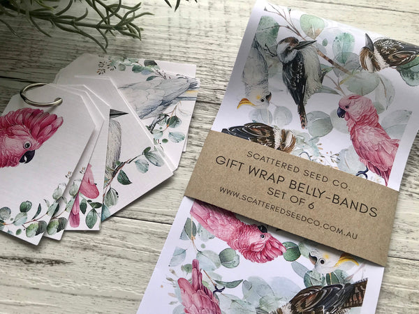 AUSTRALIAN BIRDS Gift Wrap Belly-Bands