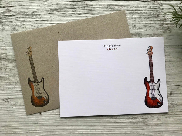 MUSICAL INSTRUMENT Personalised Flat Notecards Set Of 10