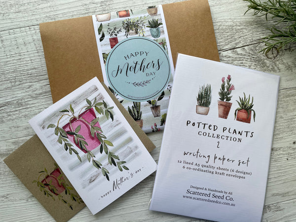 POTTED PLANTS Mother's Day Gift Sets in Stationery Wallet - various combinations available