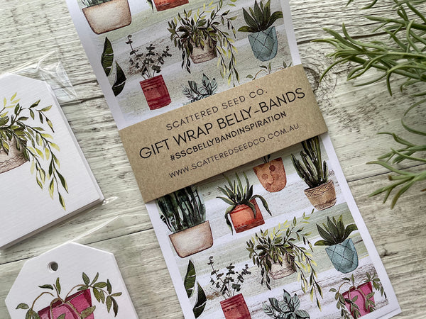POTTED PLANTS Gift Wrap Belly-Bands