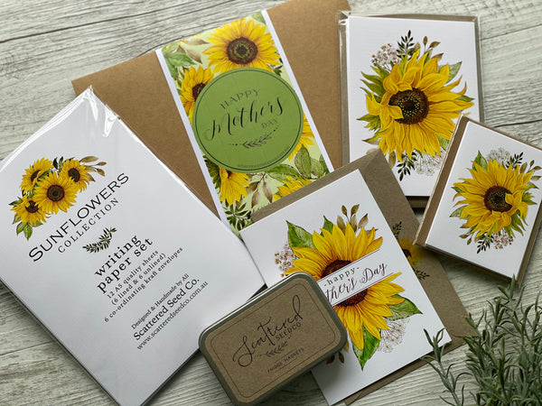 SUNFLOWER Mother's Day Gift Sets in Stationery Wallet - various combinations available