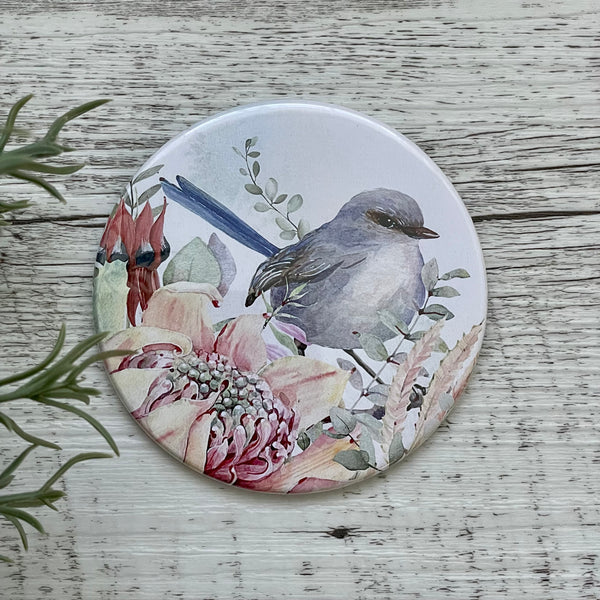Extra Large Magnets - 3 1/2” wide Australian SUPERB FAIRY WRENS - strong fridge/office magnets