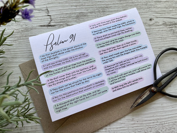 Psalm 91 Christian card