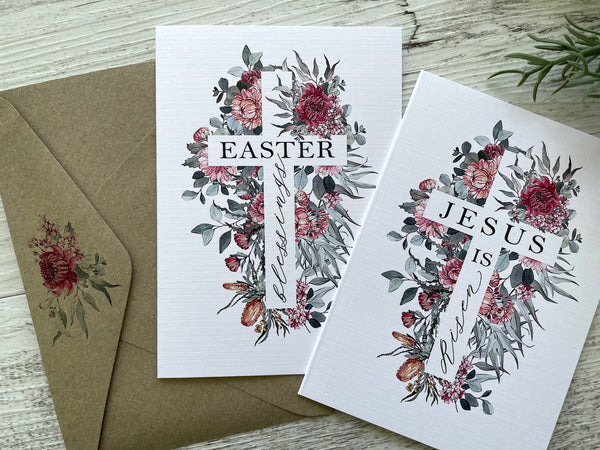 Easter Cross Card - Australian Florals - 2 designs to choose from