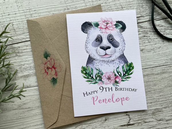 PANDA Personalised Birthday card
