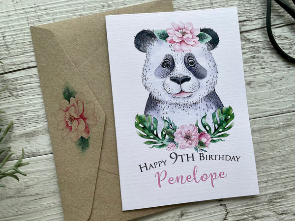PANDA Personalised Birthday card