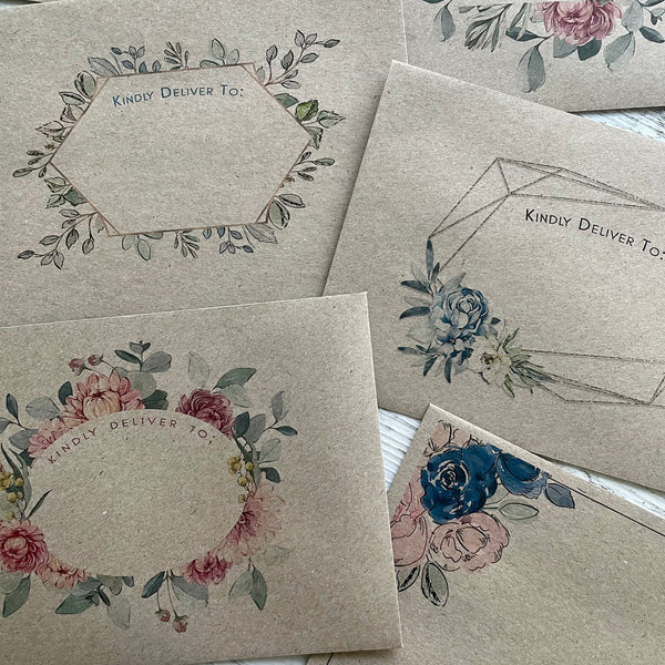 FLORAL WHIMSY decorative envelopes set of 10 - Happy Mail - Penpal