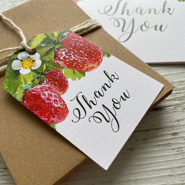 STRAWBERRY Thank You gift tags