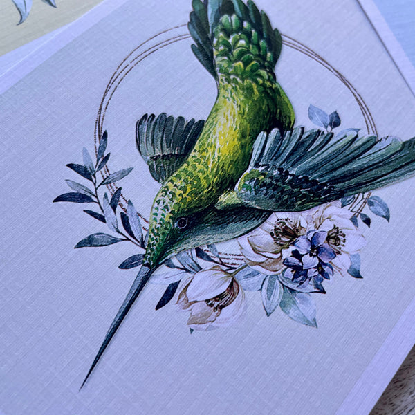 HUMMINGBIRD Cards set of 4