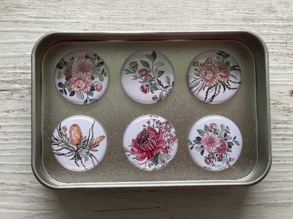 AUSTRALIAN NATIVE BOUQUET Needle Minders or Magnets set of 6