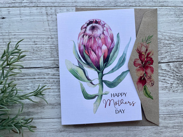 TROPICAL Mother's Day Card - 3 sentiment choices - Thinking Of You - Happy Mother's Day - Blank