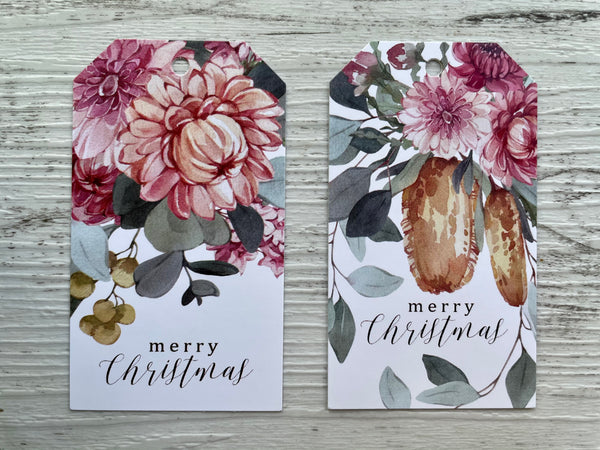 AUSTRALIAN NATIVE BOUQUET CHRISTMAS gift tags - New bigger size!